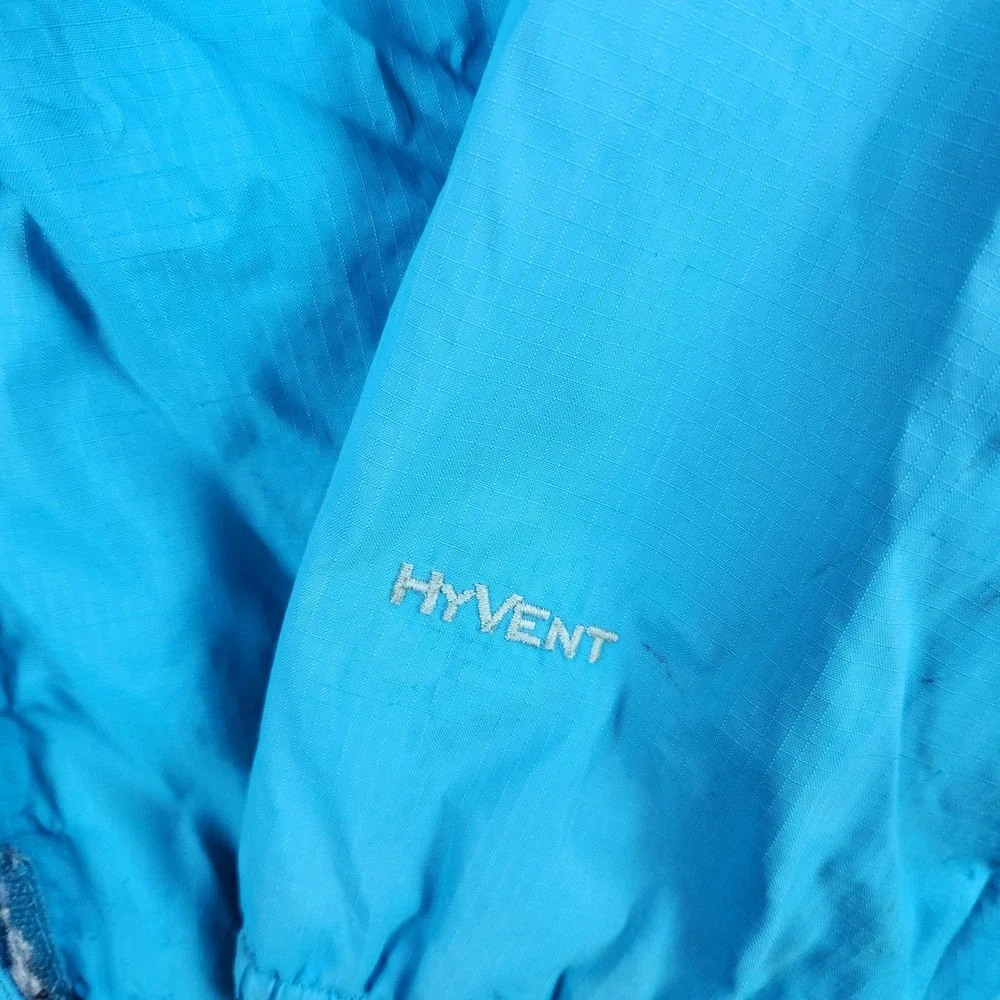 The North Face HyVent Jacket Girls M 10/12 Blue Hooded Rain Shell Hiking Outdoor - Picture 7 of 16